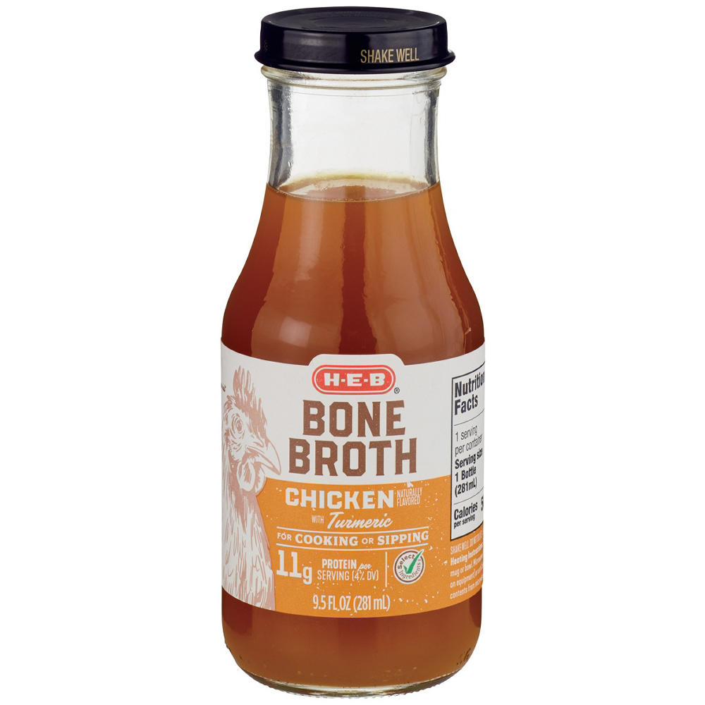H-E-B Chicken Turmeric Bone Broth, 9.5 oz