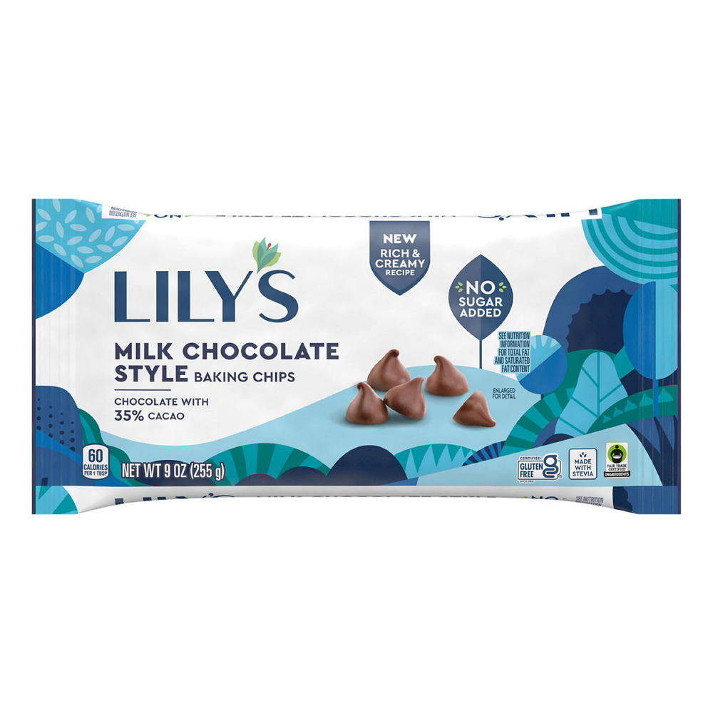 Lily's No Sugar Added Milk Chocolate-Style Baking Chips, 9 oz