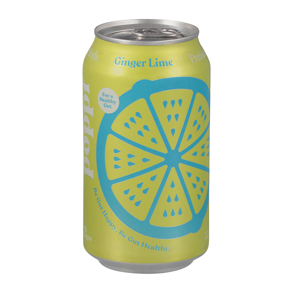 poppi Prebiotic Soda - Ginger Lime, 12 oz