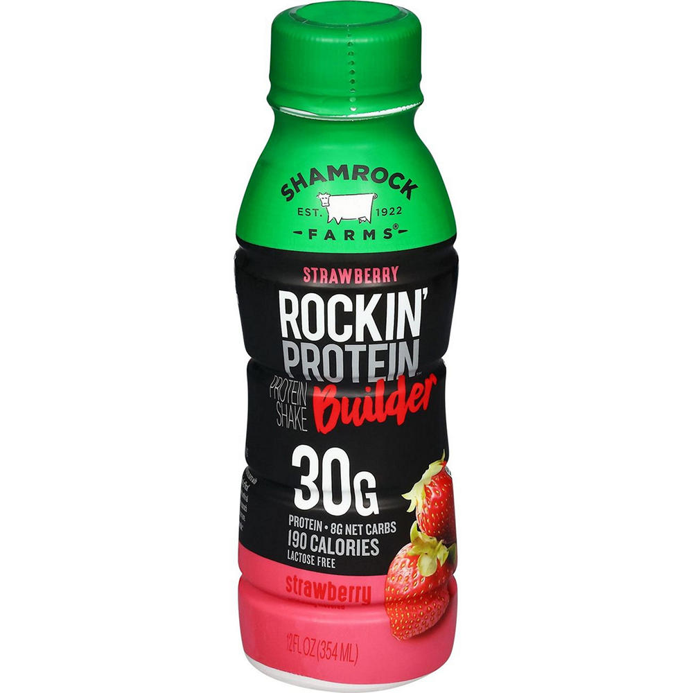 Shamrock Farms Rockin' Protein Builder Strawberry Shake, 12 oz
