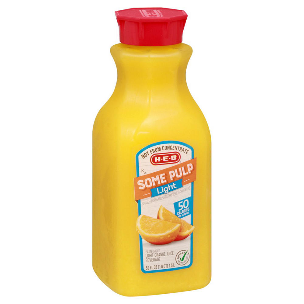H-E-B Some Pulp Light Orange Juice, 52 oz