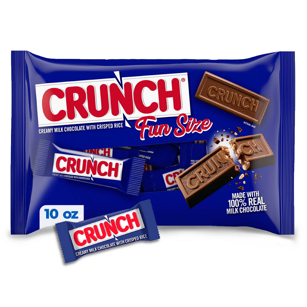 Crunch Milk Chocolate Fun Size Candy Bars, 10 oz
