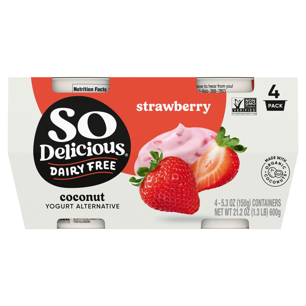 So Delicious Dairy Free Coconutmilk Yogurt - Strawberry, 4 pk