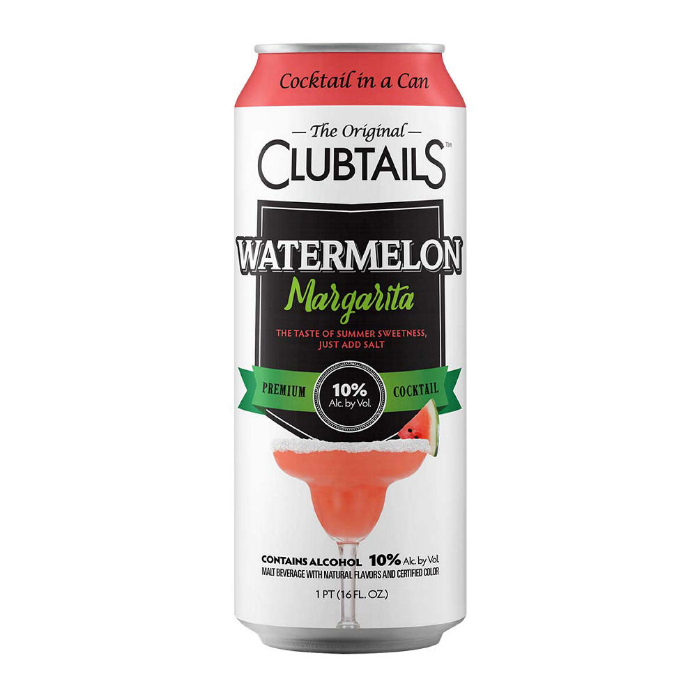 Clubtails Watermelon Margarita Single Can, 16 oz