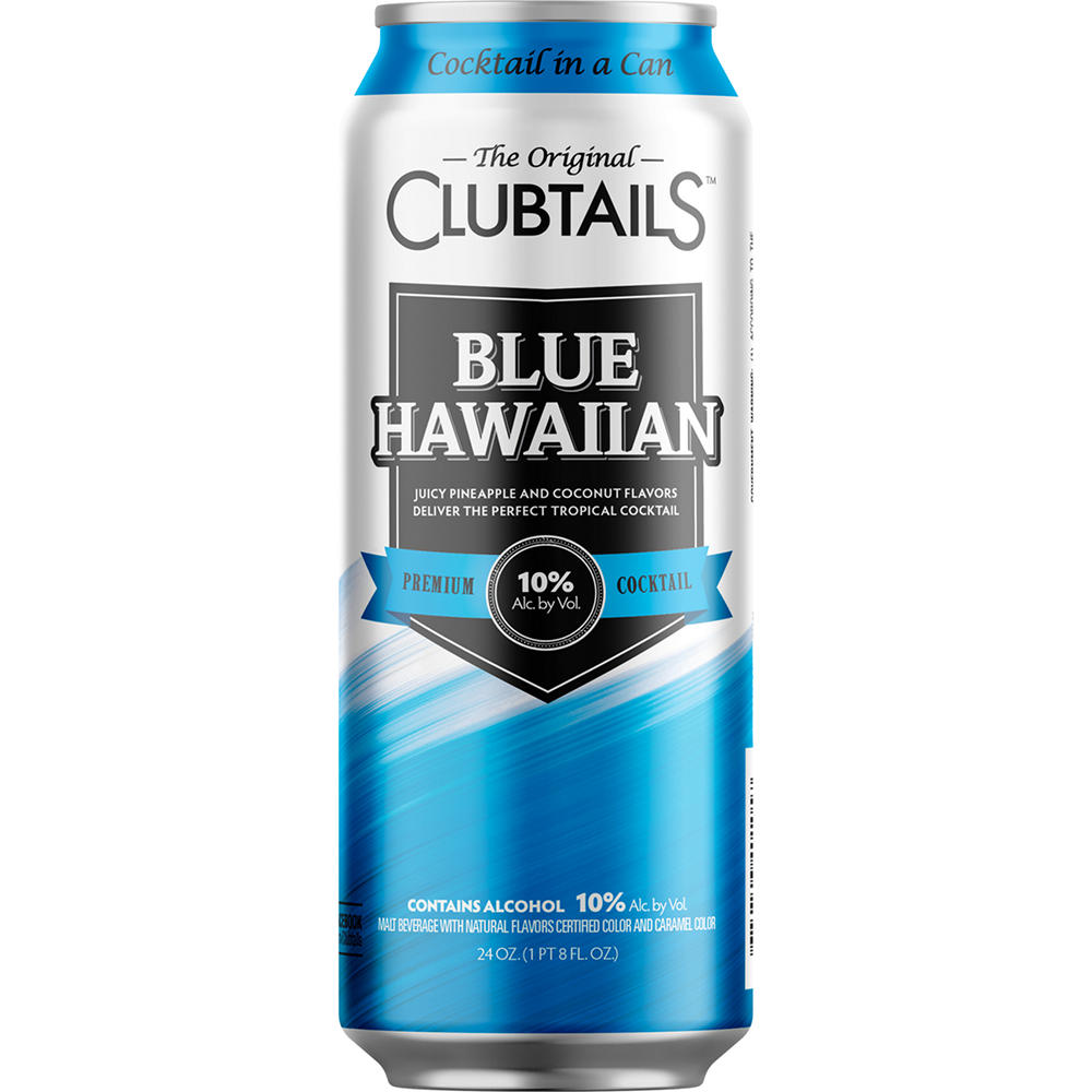 Clubtails Blue Hawaiian Tropical Cocktail Single Can, 24 oz