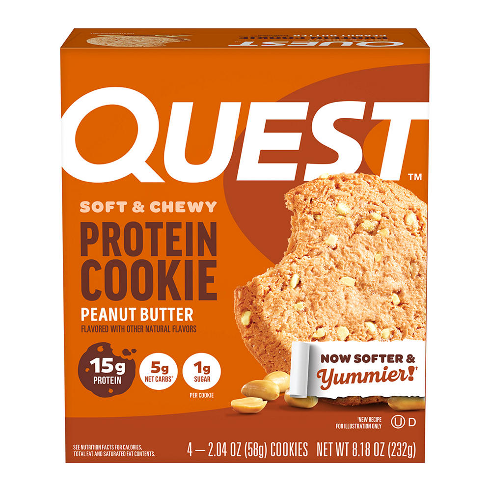 Quest 15g Protein Cookies - Peanut Butter, 4 ct