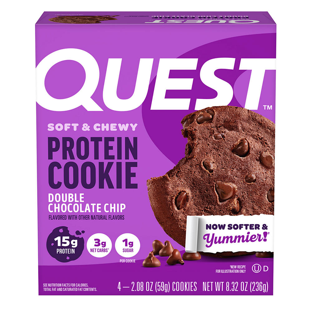 Quest 15g Protein Cookies - Double Chocolate Chip, 4 ct