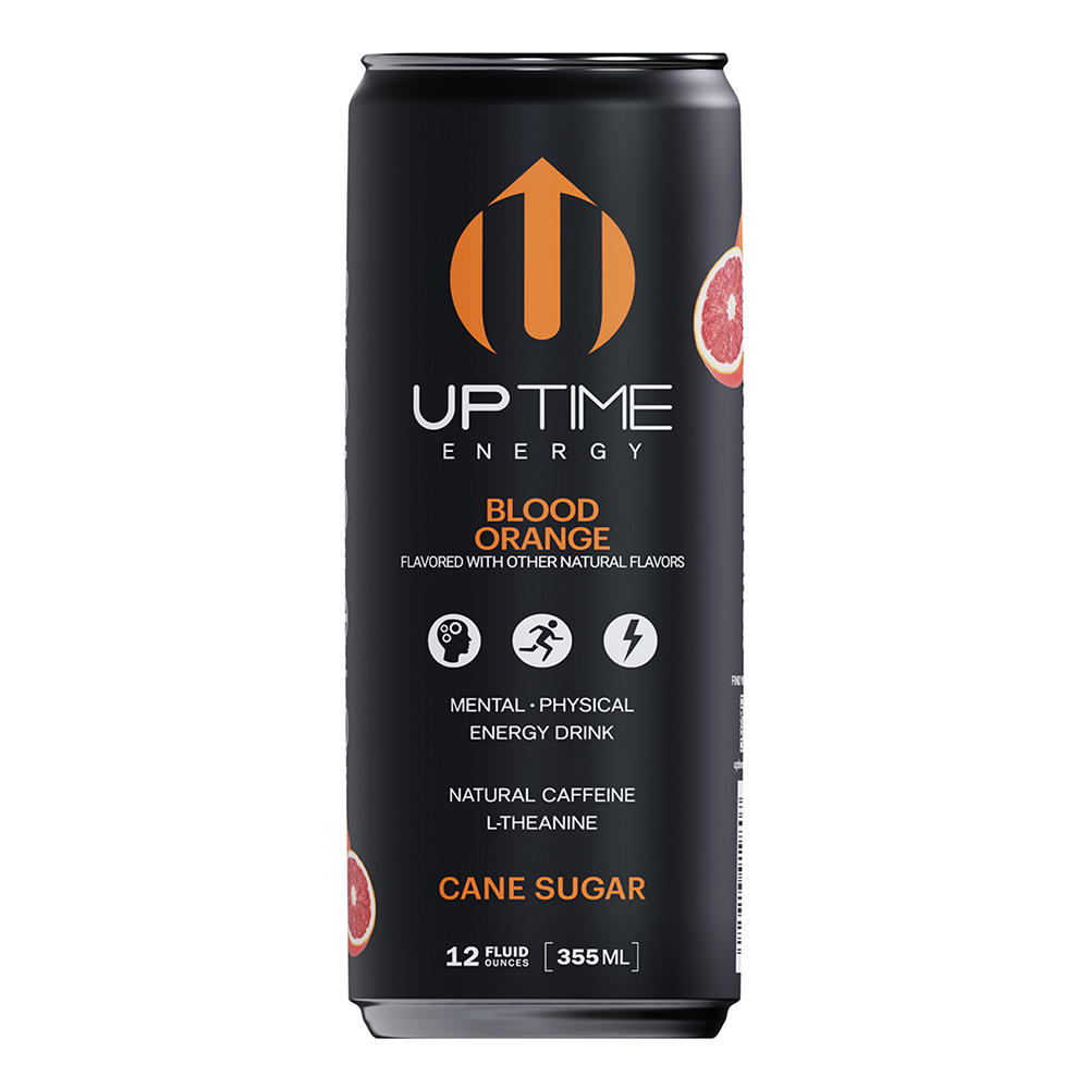 UPTIME Cane Sugar Energy Drink - Blood Orange, 12 oz