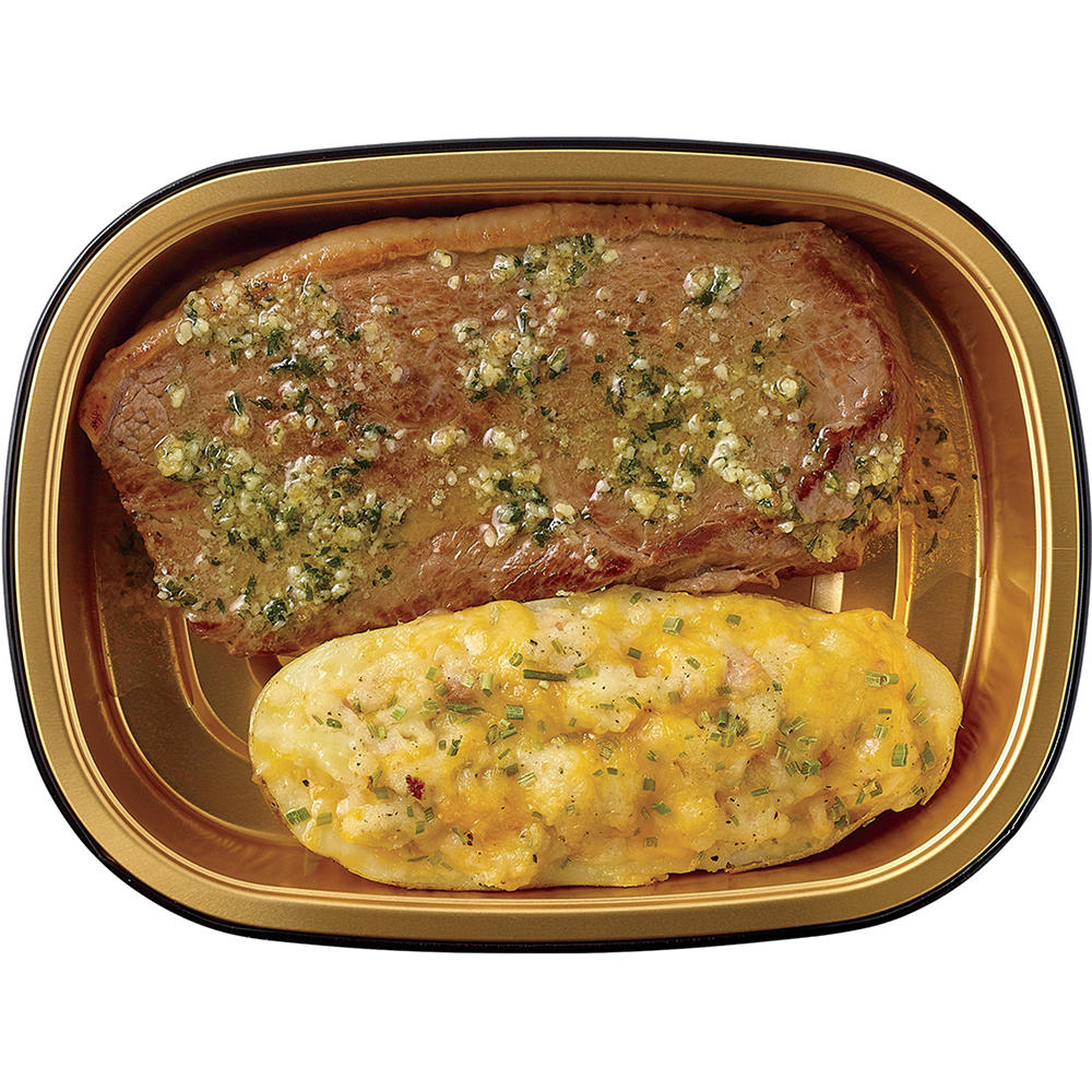 Meal Simple by H-E-B Beef Petite Sirloin Steak & Loaded Potato Boat, Avg. 0.75 lb