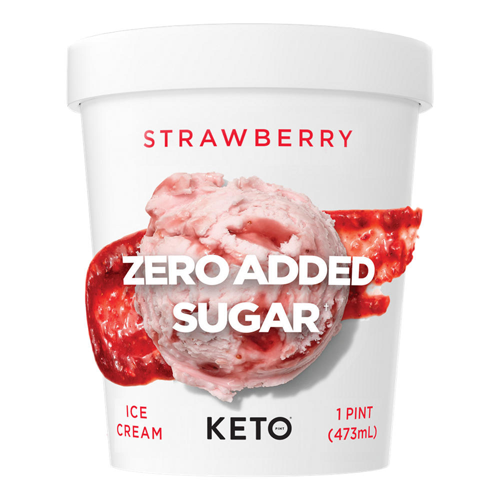 Keto Pint Zero Added Sugar Strawberry Ice Cream, 1 pt