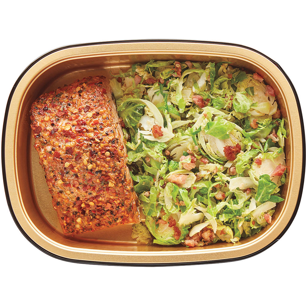 Meal Simple by H-E-B Steakhouse Salmon & Shaved Brussels Sprouts, 9 oz