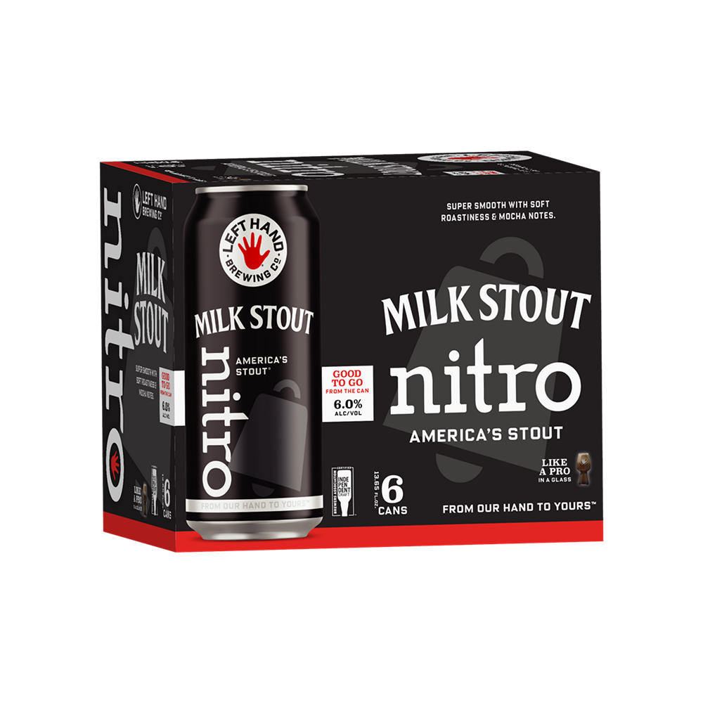 Left Hand Milk Stout Nitro 6 pk Cans, 13.65 oz