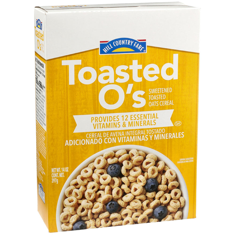 Hill Country Fare Toasted O's Cereal, 14 oz