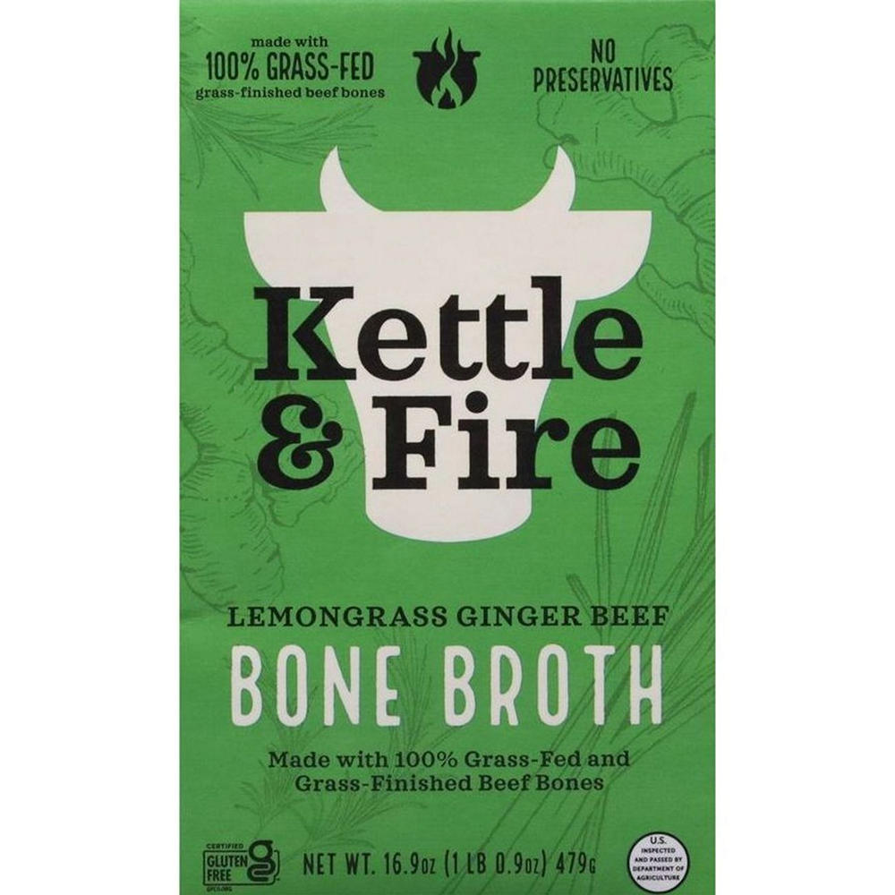 Kettle & Fire Lemongrass Ginger Beef Bone Broth, 16.9 oz