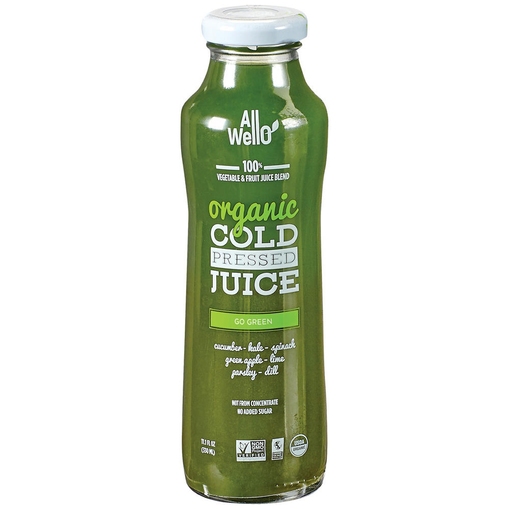 AllWellO Go Green Organic Cold Pressed Juice, 11.1 oz
