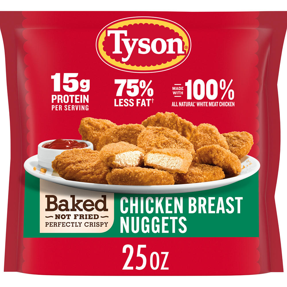 Tyson Frozen Baked Chicken Breast Nuggets, 25 oz