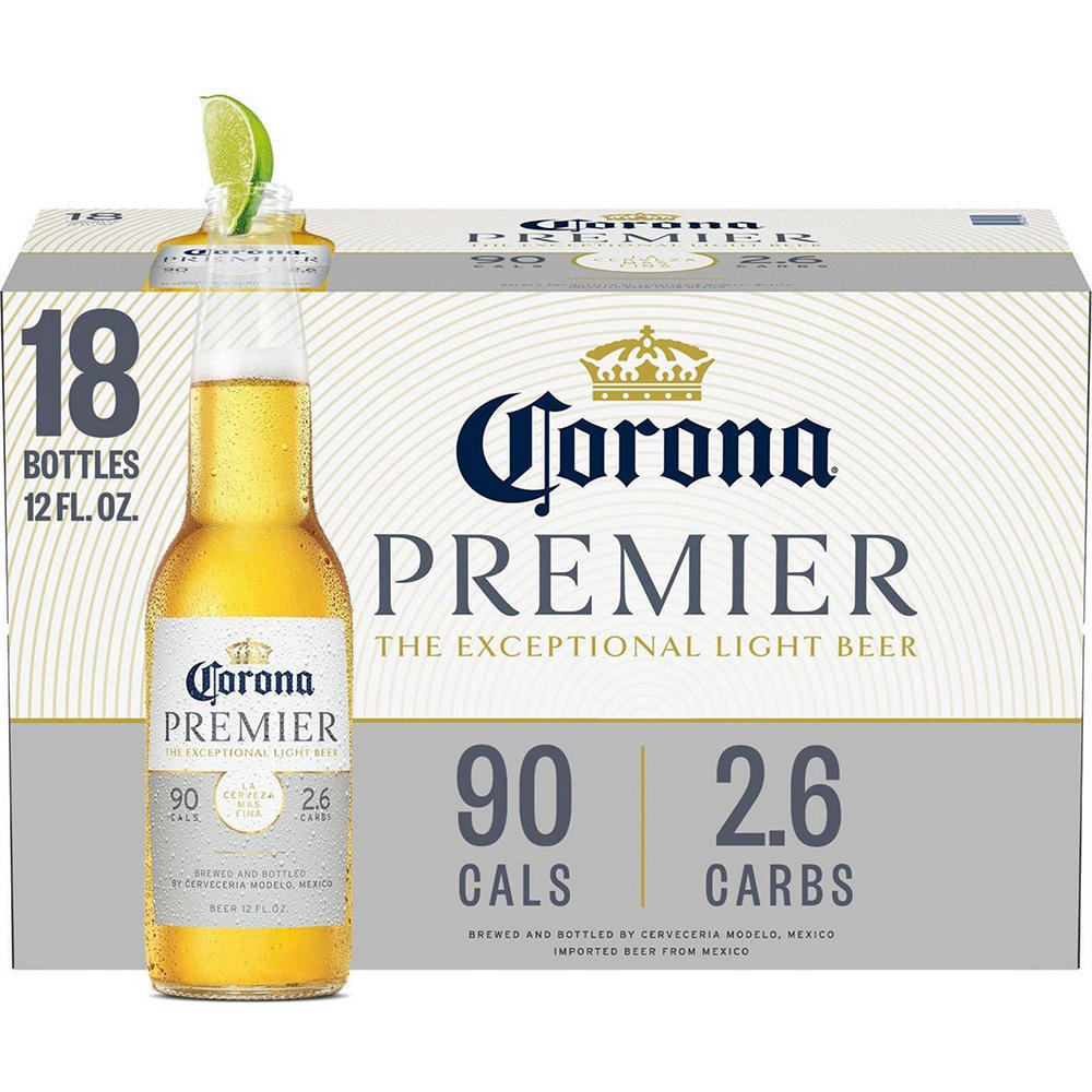 Corona Mexican Lager Import Lower Calorie* Light Beer, 12 oz, 18 pk