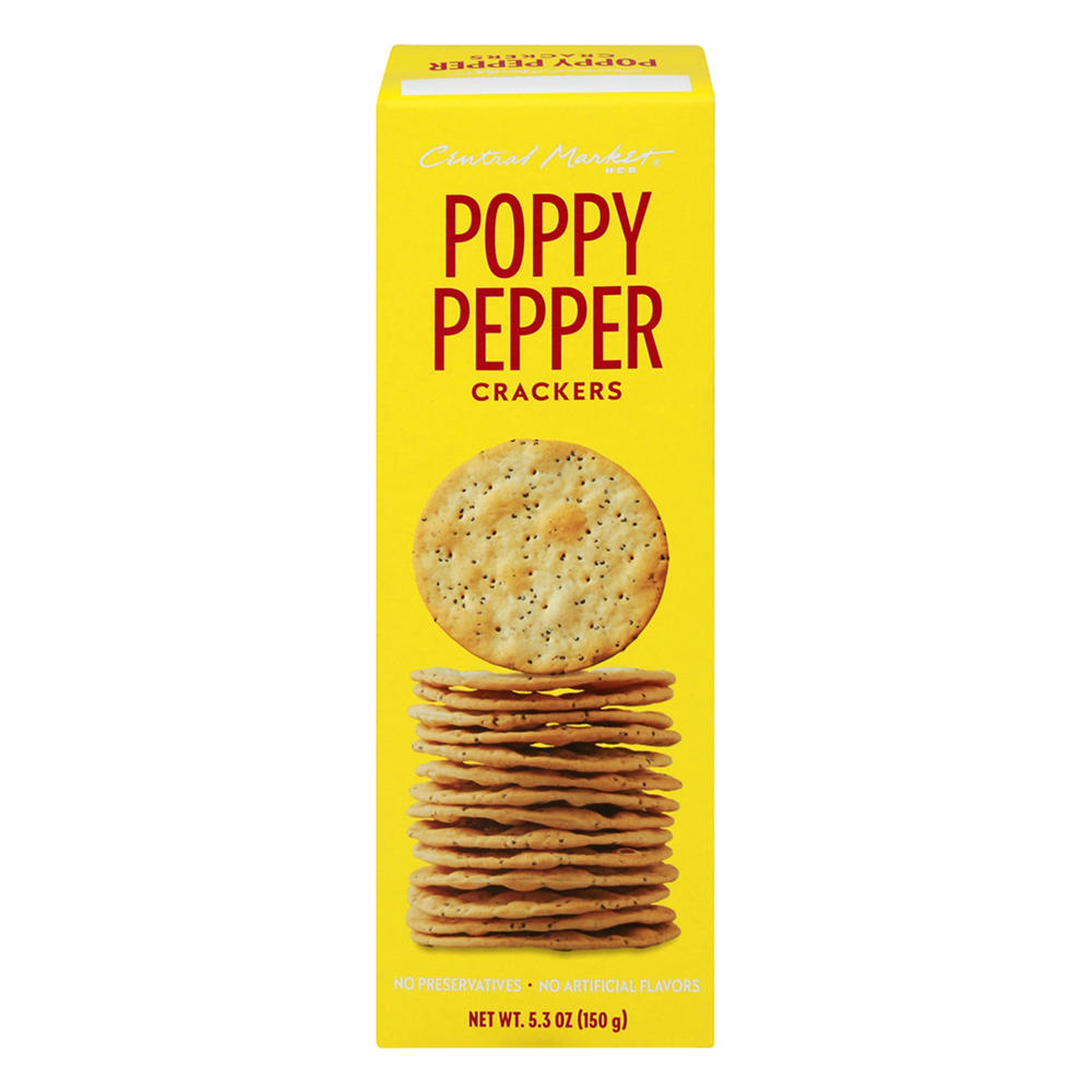 Central Market Poppy Pepper Crackers, 5 oz