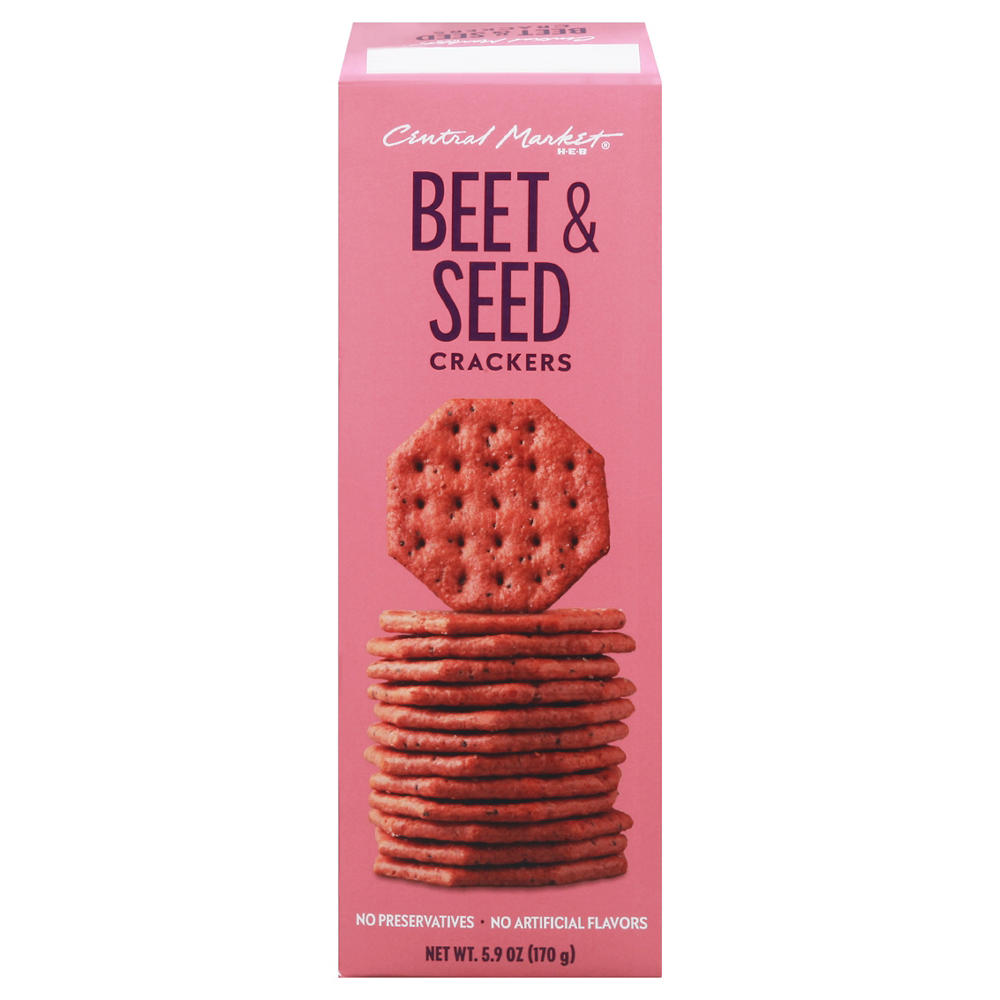 Central Market Beet & Seed Crackers, 5.9 oz