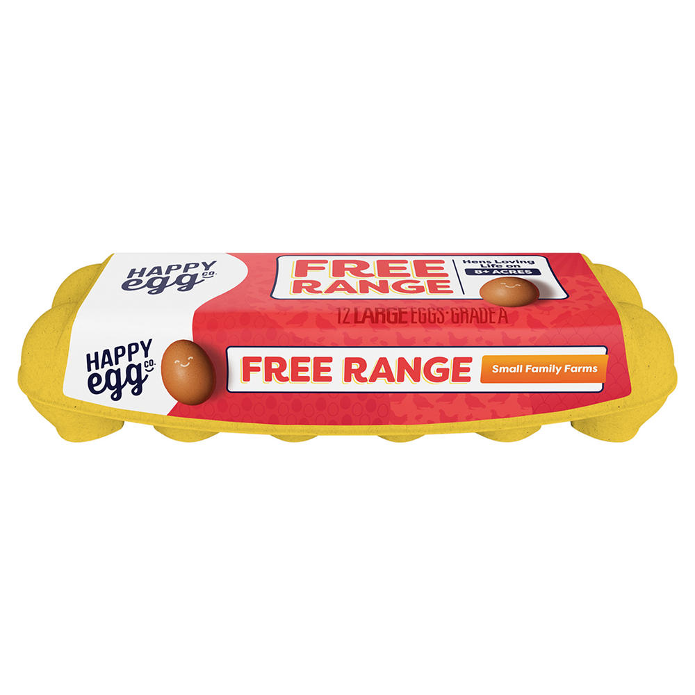 Happy Egg Grade A Free Range Large Brown Eggs, 12 ct