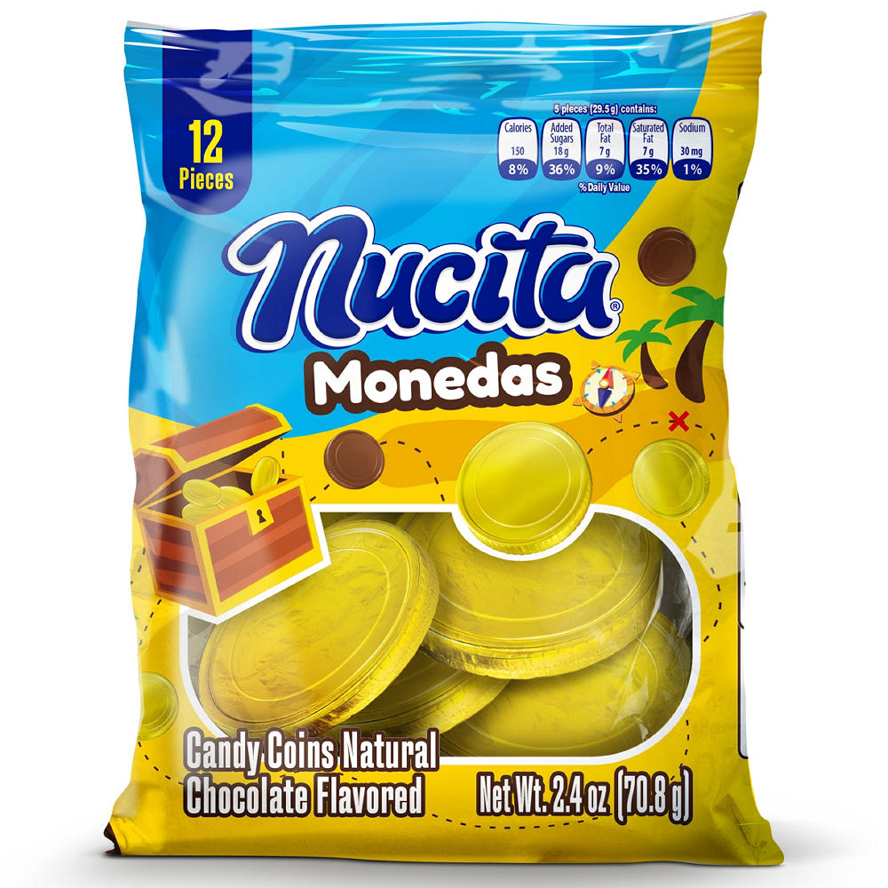 Nucita Monedas Chocolate Candy Gold Coins, 12 pc, 2.5 oz