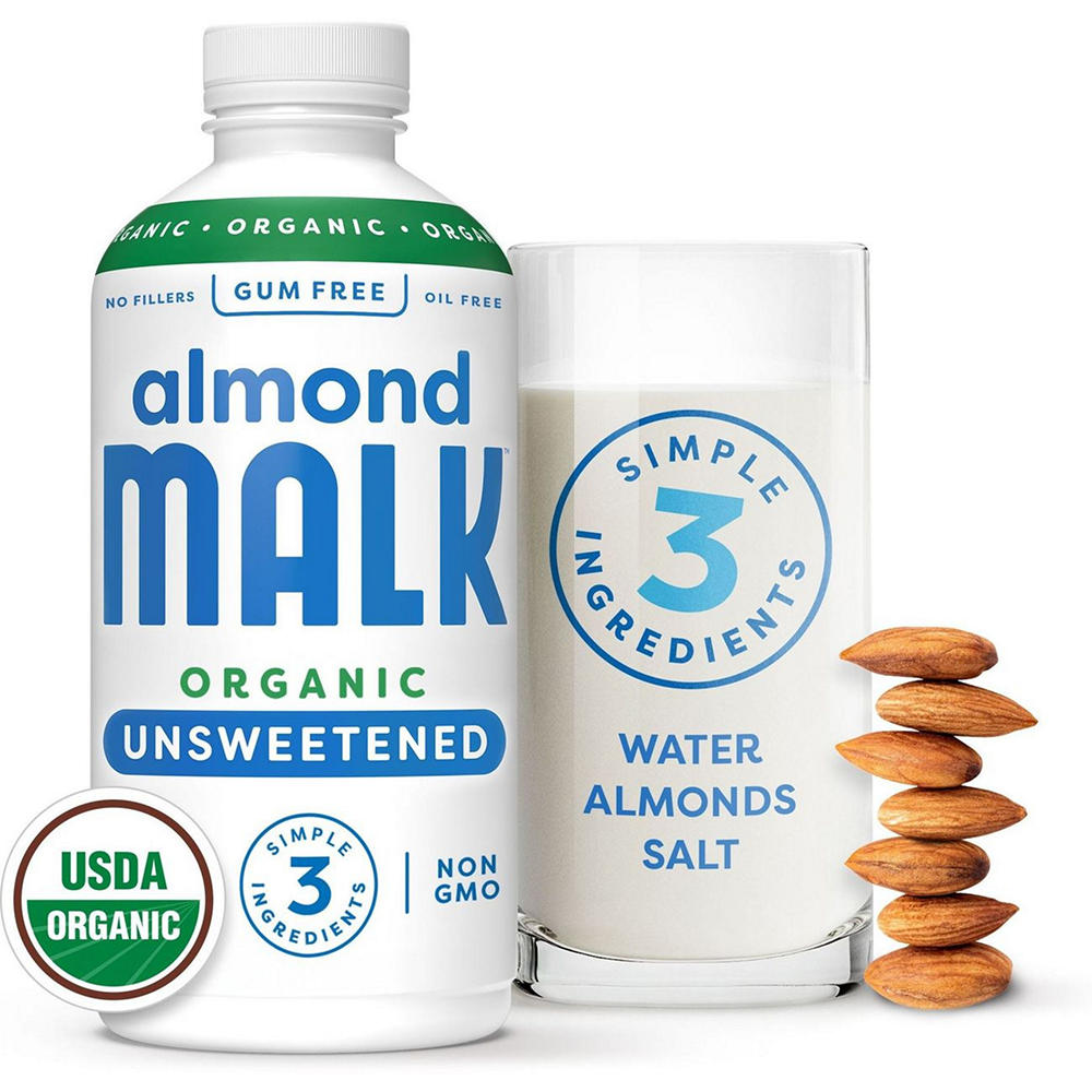 Malk Organic Almond Milk - Unsweetened, 28 oz