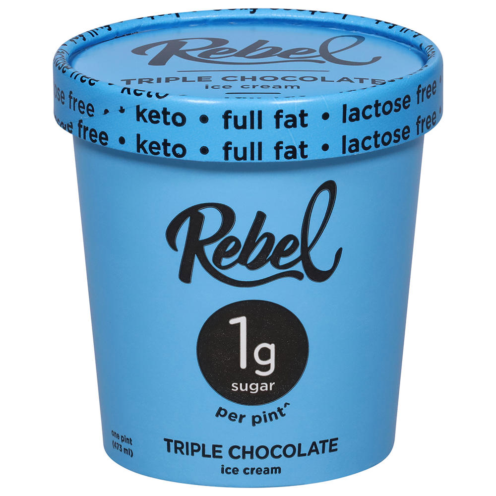 Rebel 1g Sugar Ice Cream - Triple Chocolate, 1 pt