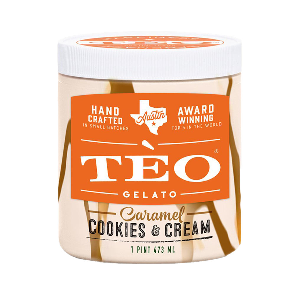 Tèo Caramel Cookies & Cream Gelato, 1 pt