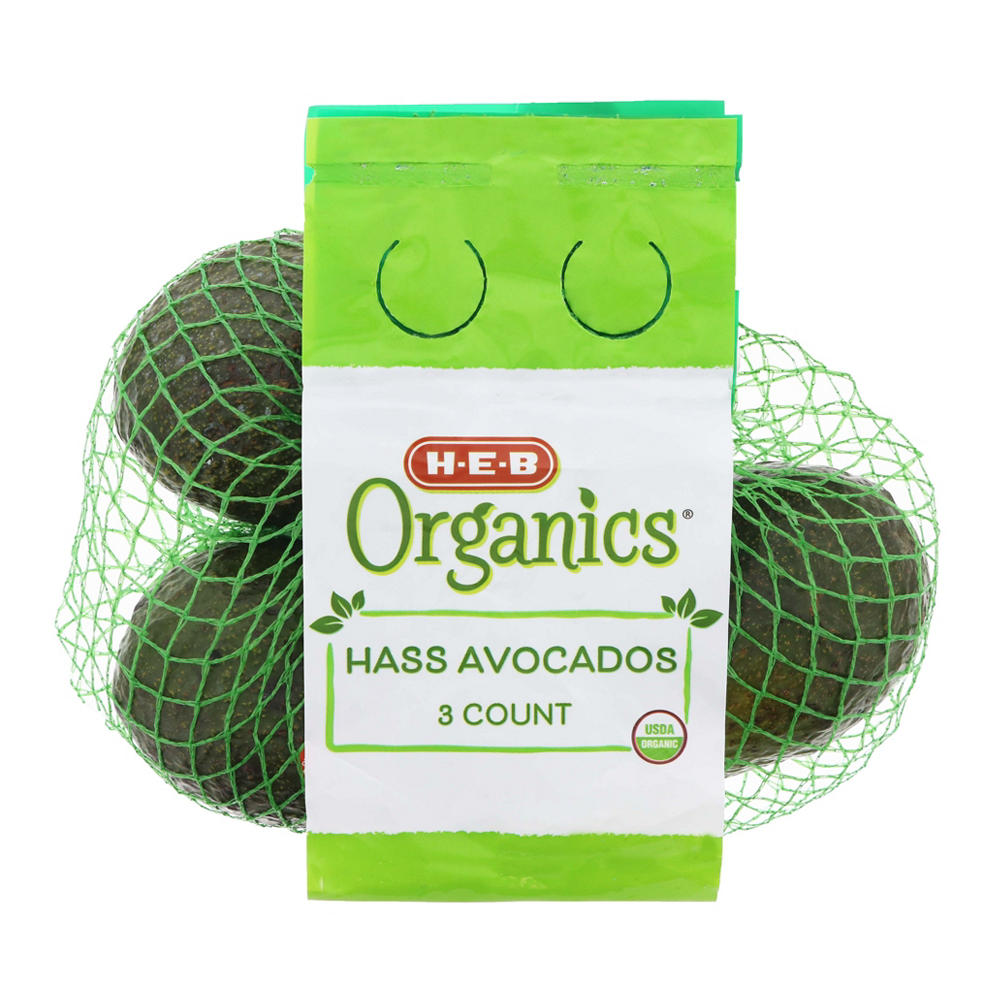 H-E-B Organics Fresh Hass Avocados, 3 ct bag