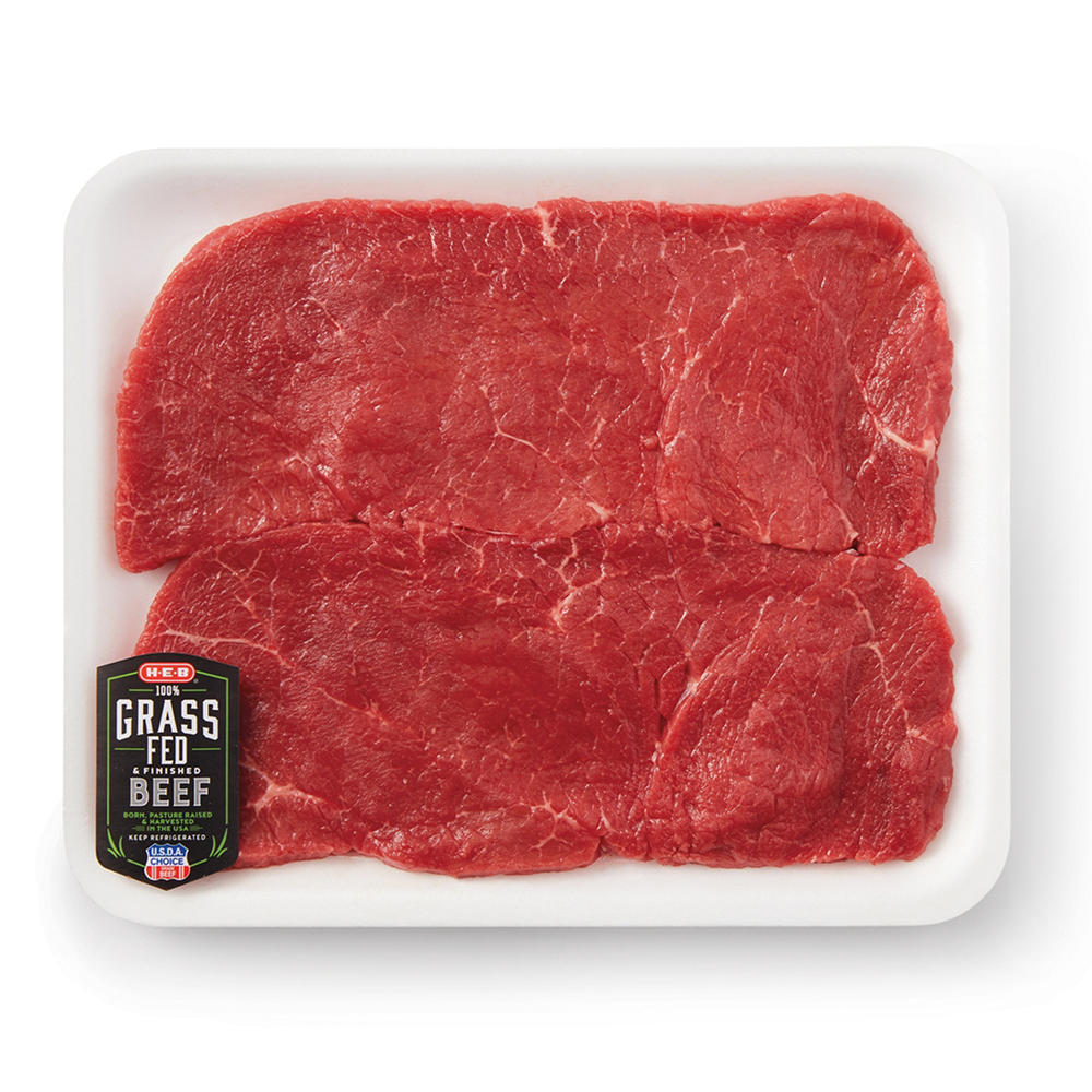 H-E-B Grass Fed & Finished Beef Top Round Steak, Thin Cut – USDA Choice, Avg. 0.85 lb