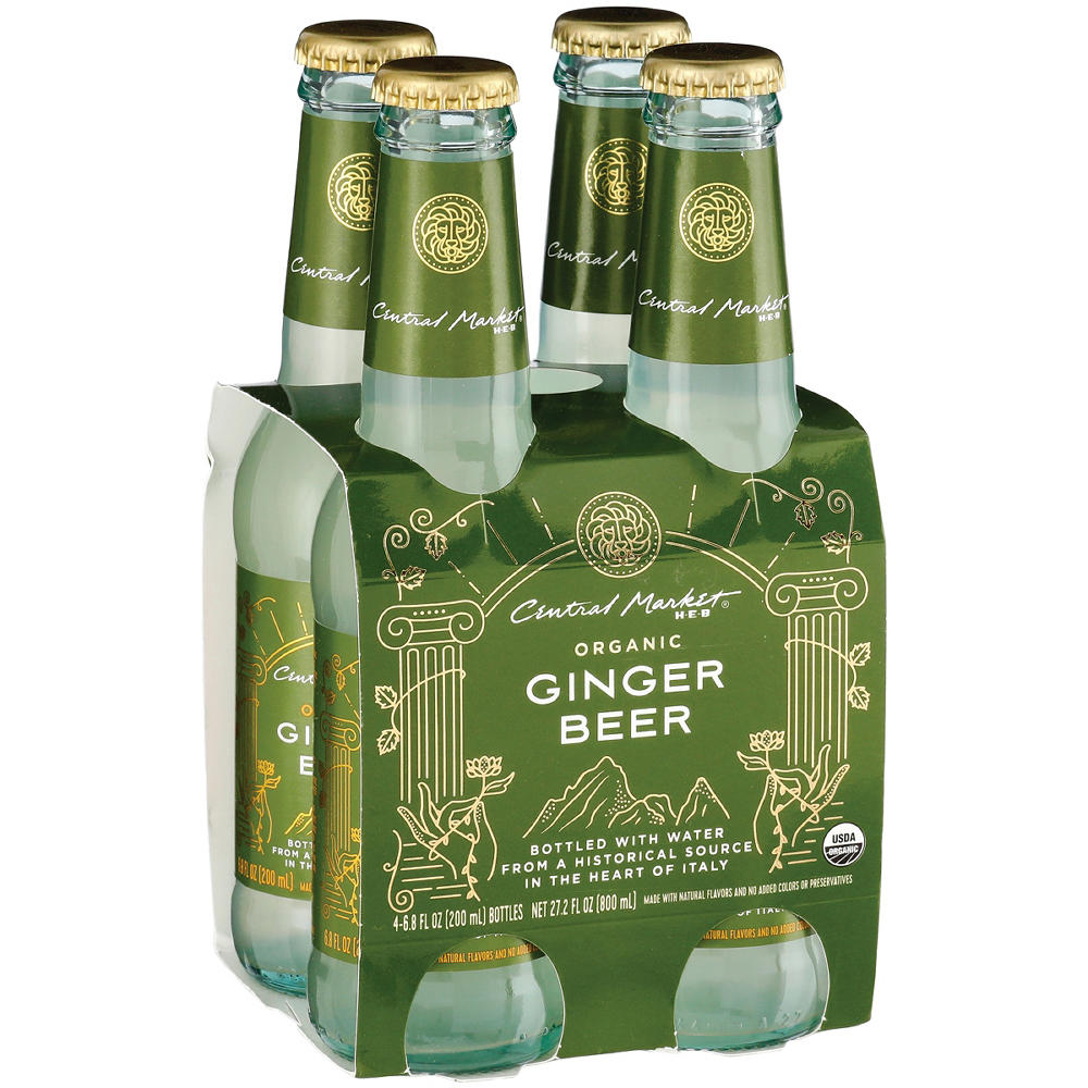 Central Market Organic Ginger Beer 6.8 oz Bottles, 4 pk
