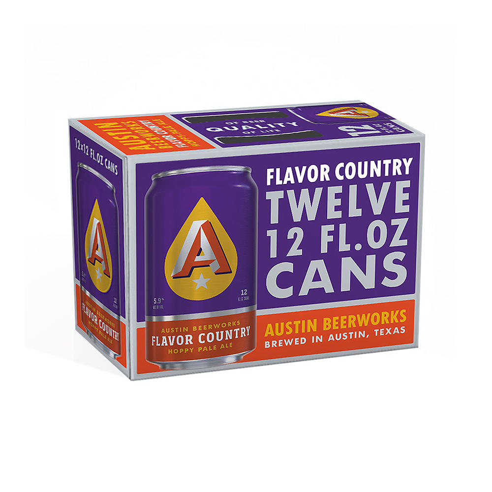Austin Beerworks Flavor Country Hoppy Pale Ale Craft Beer 12 pk Cans, 12 oz