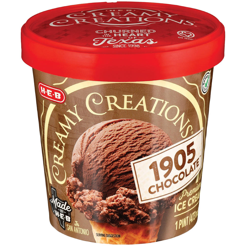 H-E-B Creamy Creations 1905 Chocolate Ice Cream, 1 pt