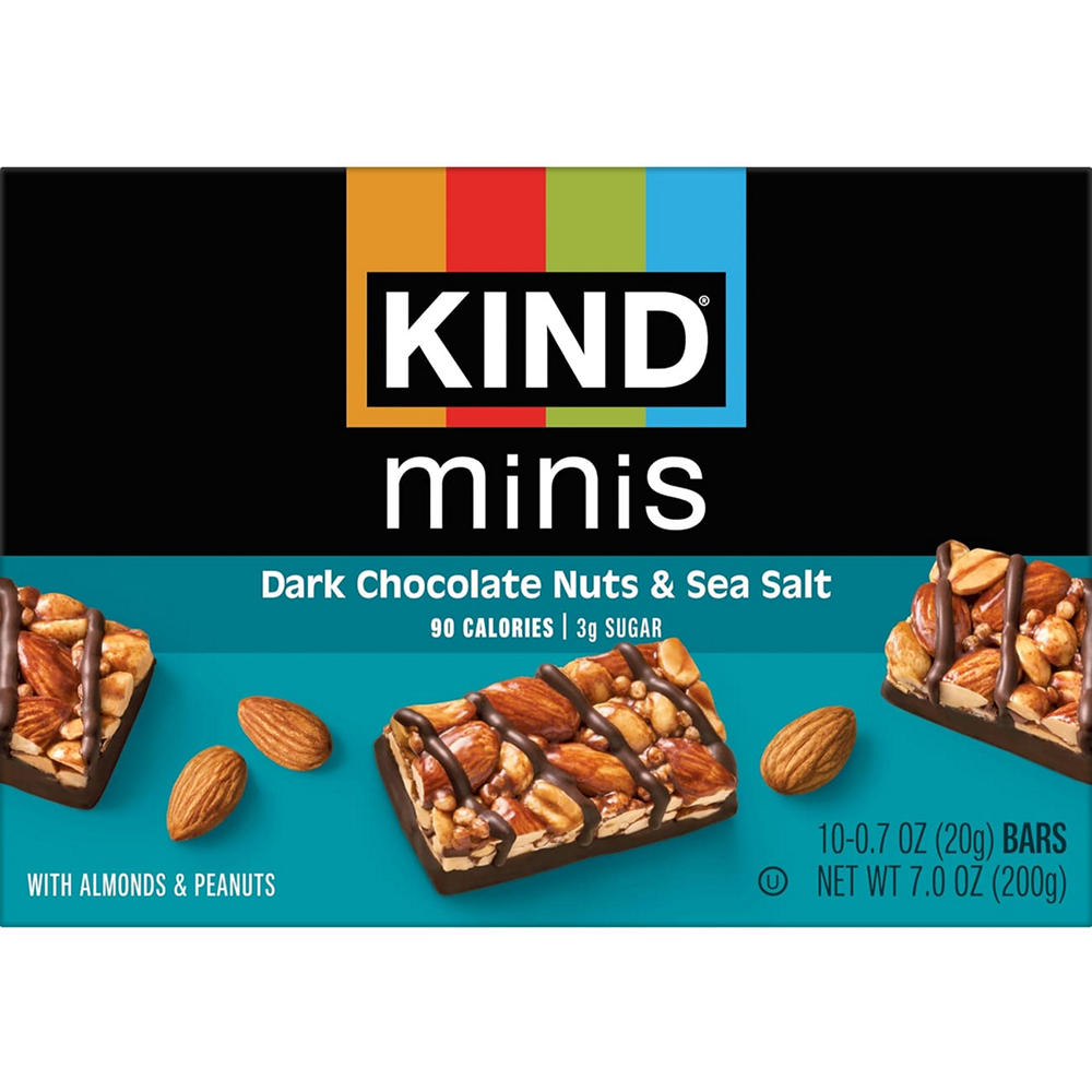 Kind Minis Dark Chocolate Nuts & Sea Salt Bars, 10 ct