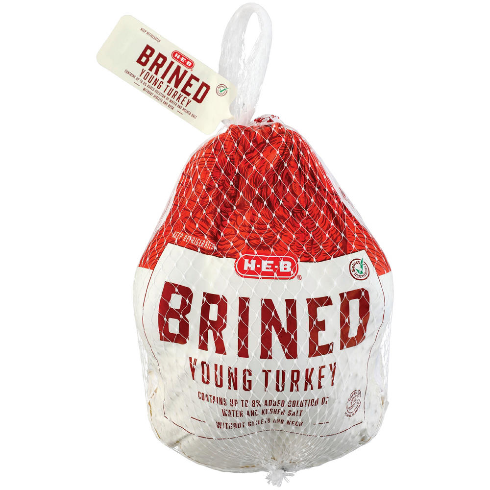 H-E-B Brined Fresh Whole Young Turkey, 16 - 24 lbs, Avg. 18.5 lbs