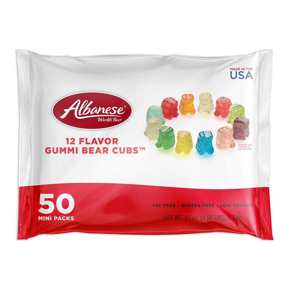 Albanese World's Best 12 Flavor Gummi Bear Cubs, 50 ct