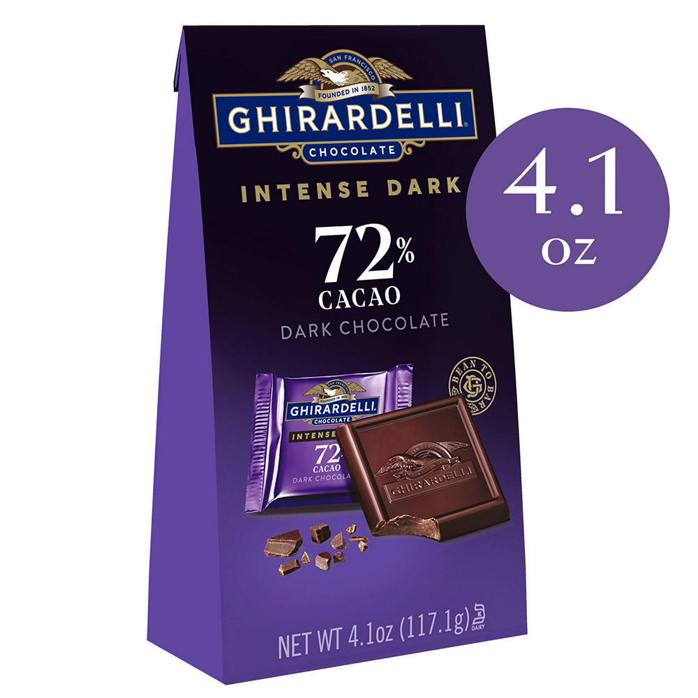 Ghirardelli 72% Cacao Intense Dark Chocolate Squares, 4.1 oz