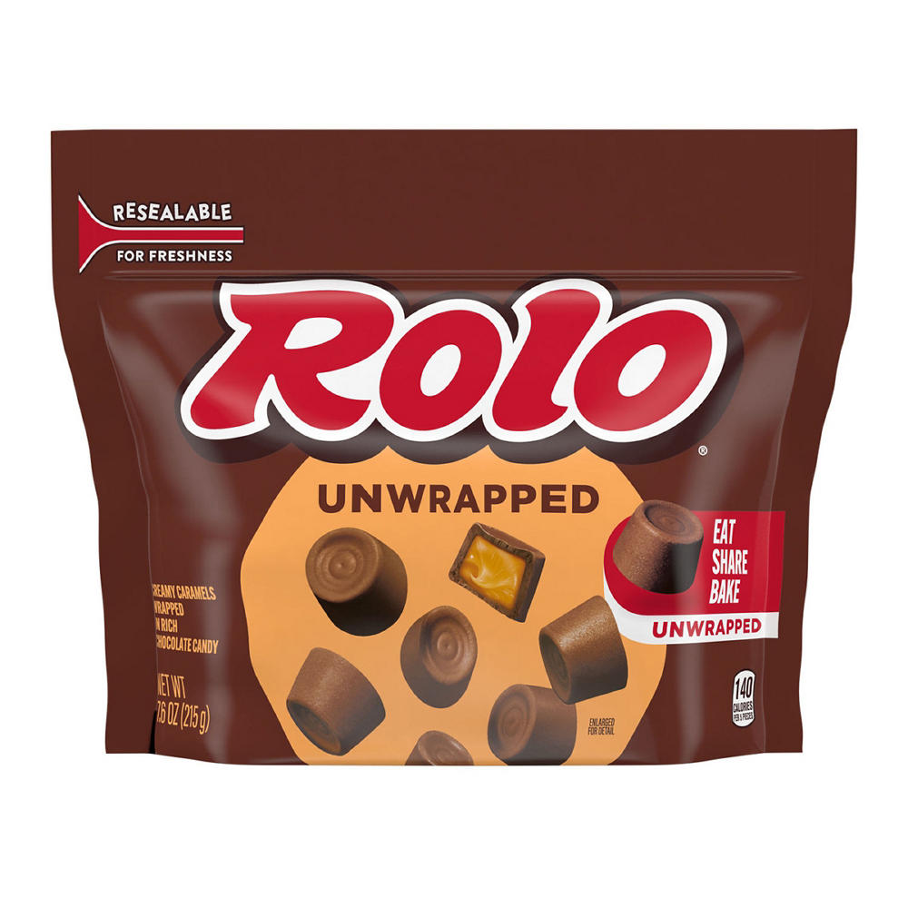 Rolo Unwrapped Rich Chocolate Caramels Candy, 7.6 oz