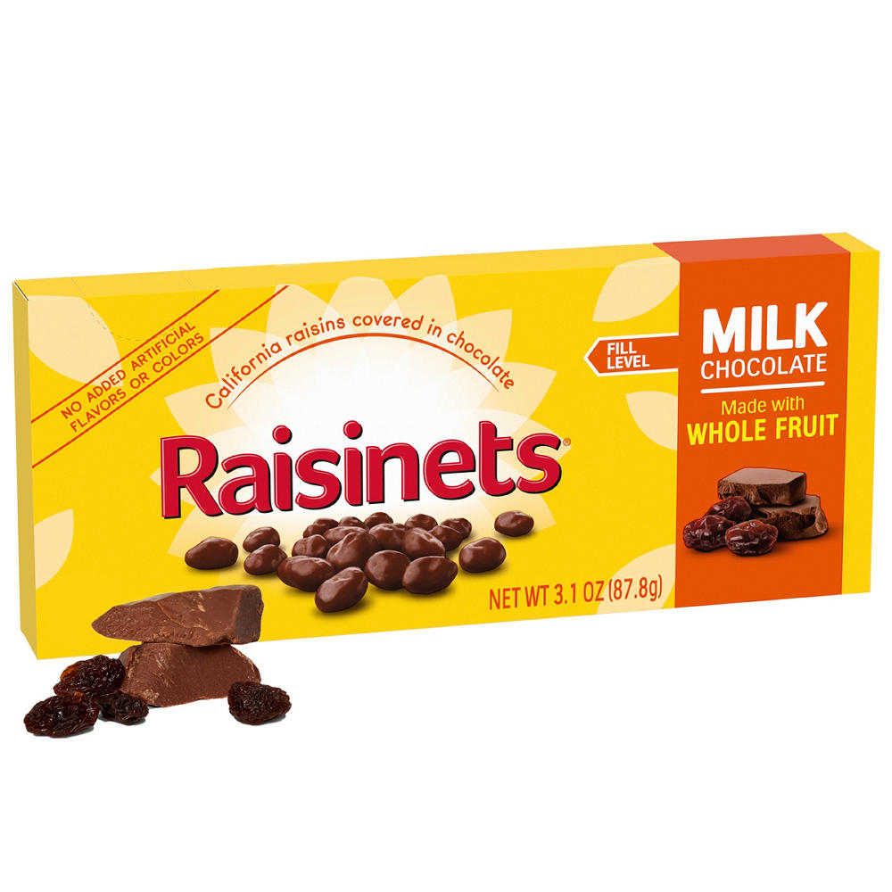Raisinets Milk Chocolate Covered California Raisins Theater Box, 3.1 oz