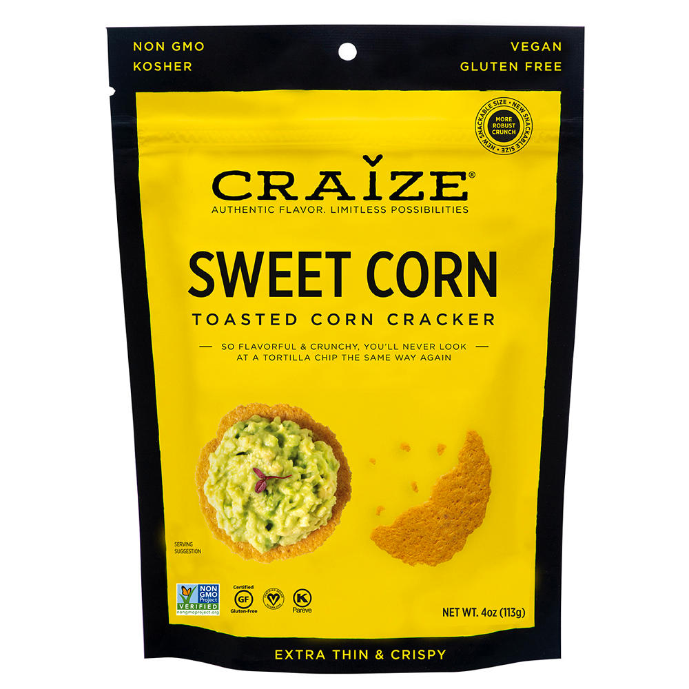Craize Sweet Corn Toasted Corn Crackers, 4 oz