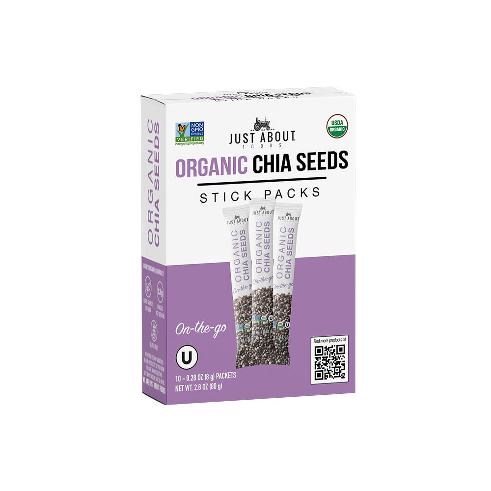 Just About Foods Organic Chia Seeds Stick Packs, 10 ct
