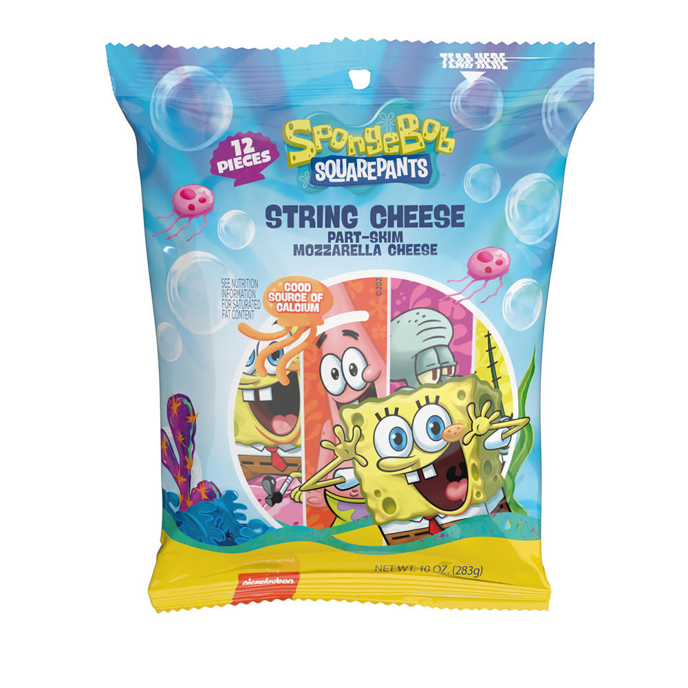 SpongeBob SquarePants Part-Skim Mozzarella String Cheese, 12 ct, 10 oz