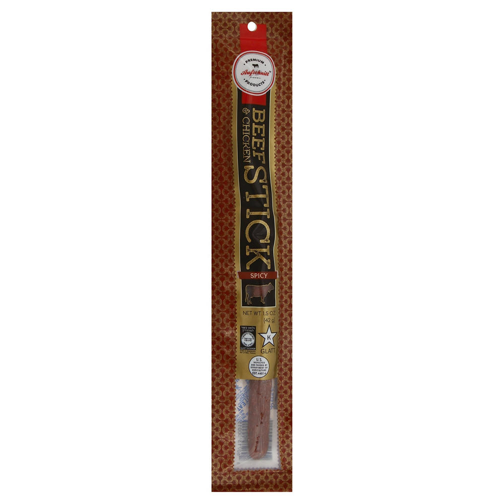 Aufschnitt Kosher Spicy Beef & Chicken Jerky Stick, 1.5 oz