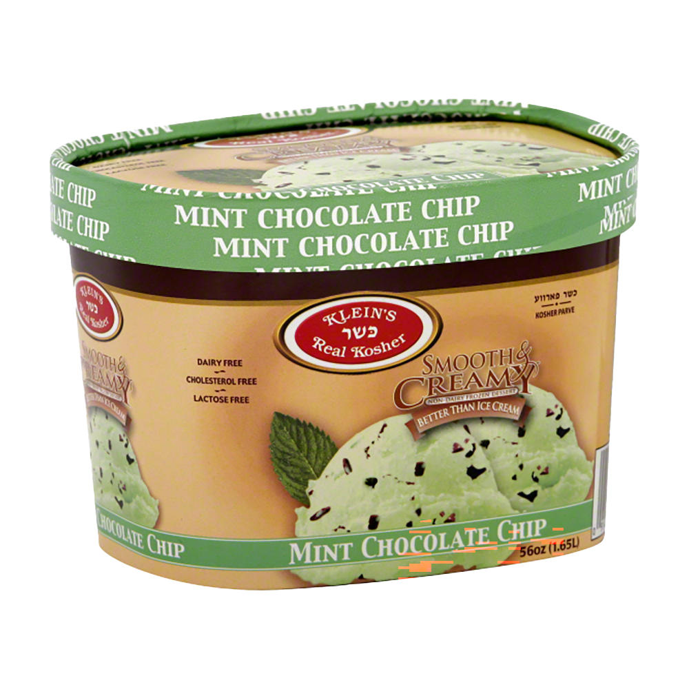 Klein's Kosher Mint Chocolate Chip Non Dairy Frozen Dessert, 56 oz