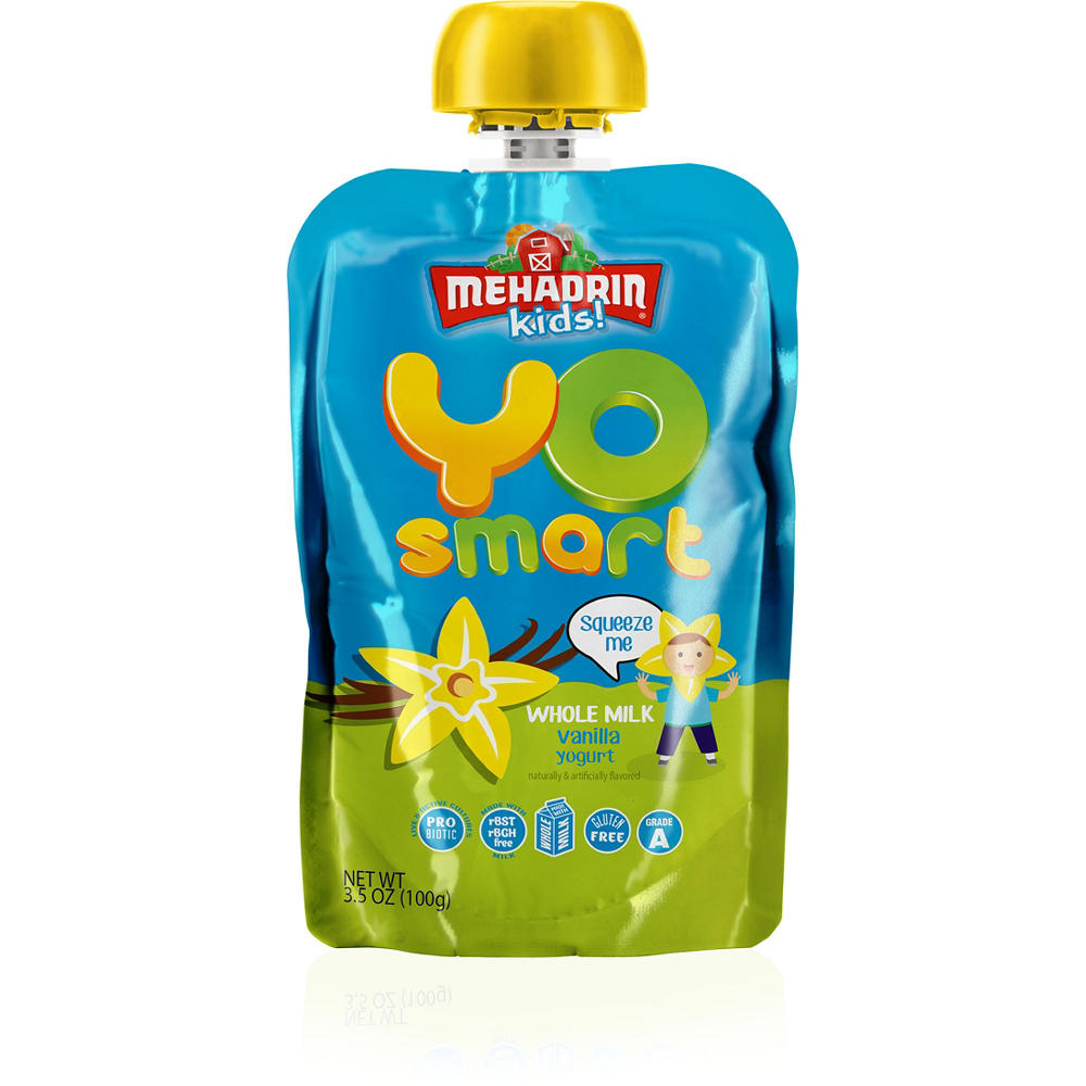 Mehadrin Kids Yosmart Whole Milk Vanilla Yogurt, 3.5 oz