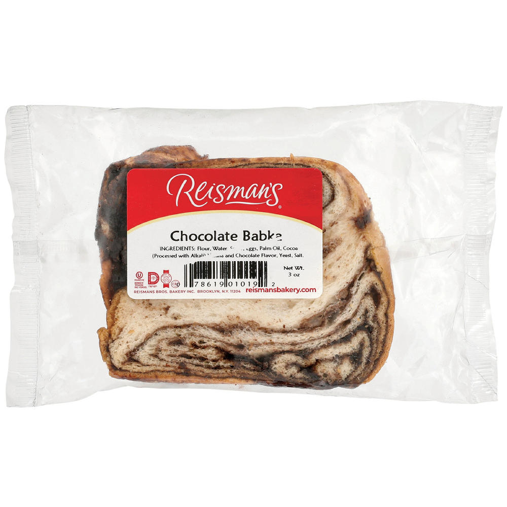 Reisman's Chocolate Babka Slice, Kosher, 3 oz