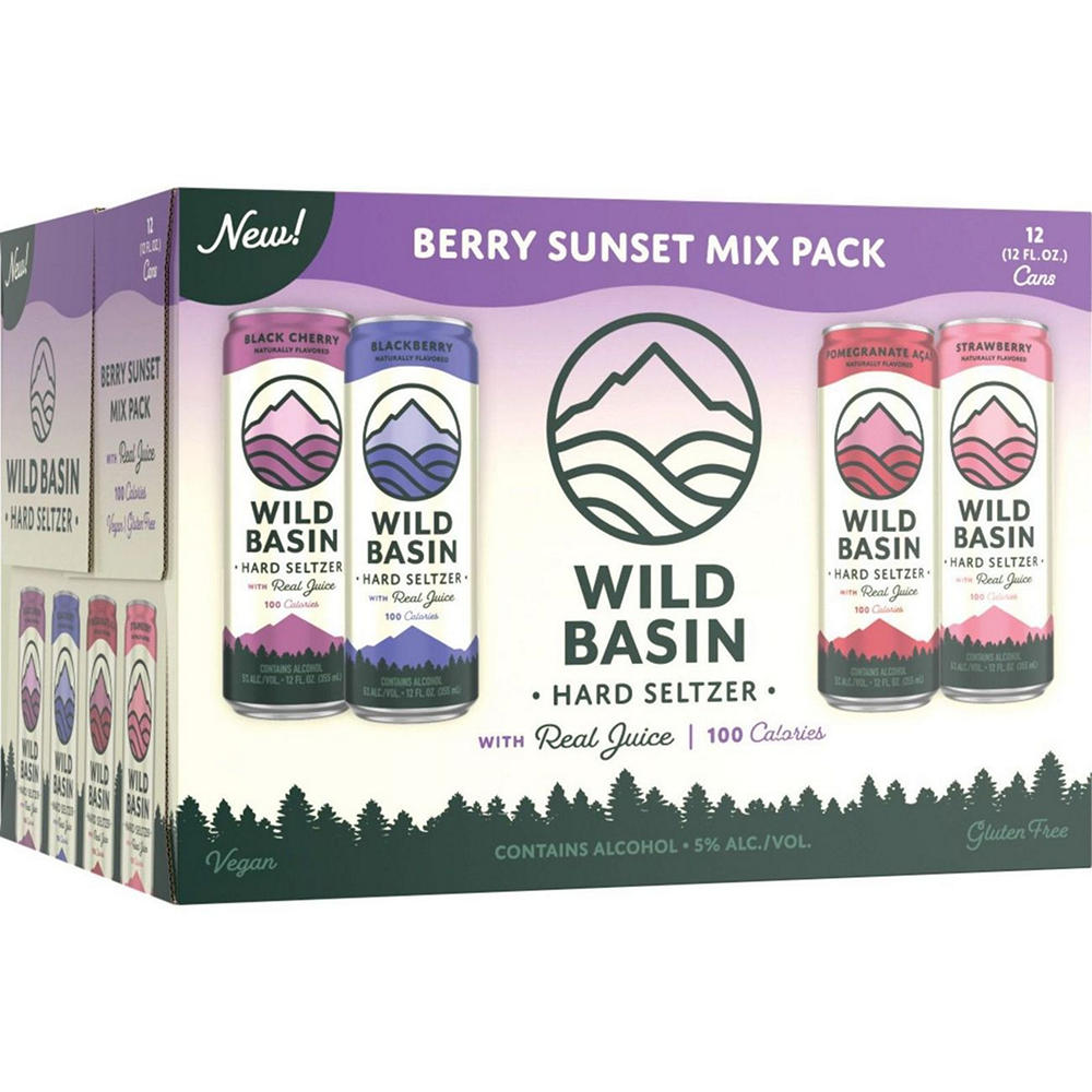 Wild Basin Boozy Sparkling Water Berry Mix Pack 12 pk Cans, 12 oz