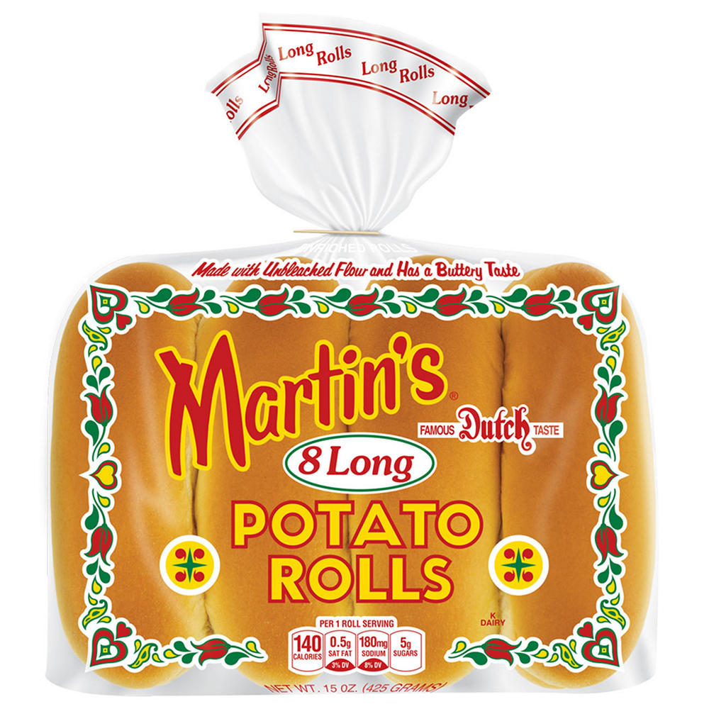 Martin's Potato Long Rolls, 8 ct