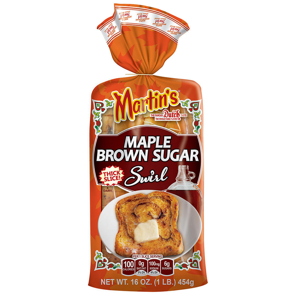 Martin's Maple Brown Sugar Swirl Sliced Bread, 16 oz