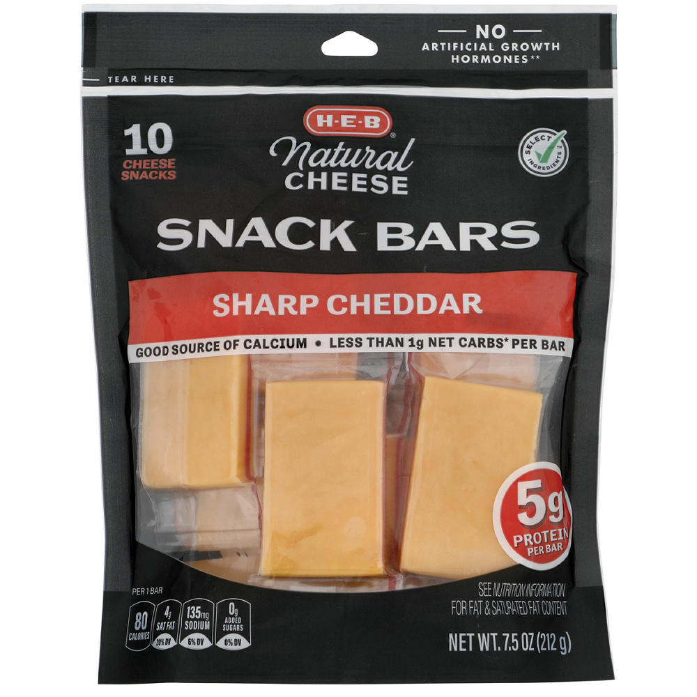 H-E-B Sharp Cheddar Cheese Snack Bars, 10 ct, 7.5 oz